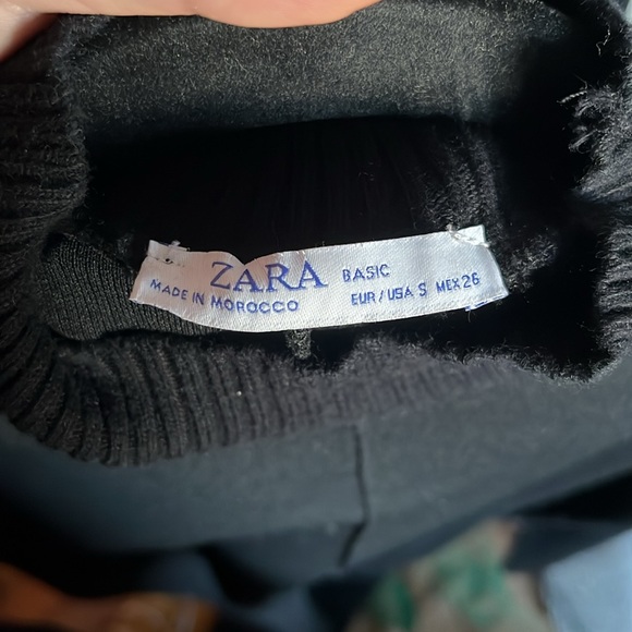 Zara Basic Knit Turtleneck Black Midi Dress - Picture 3 of 3